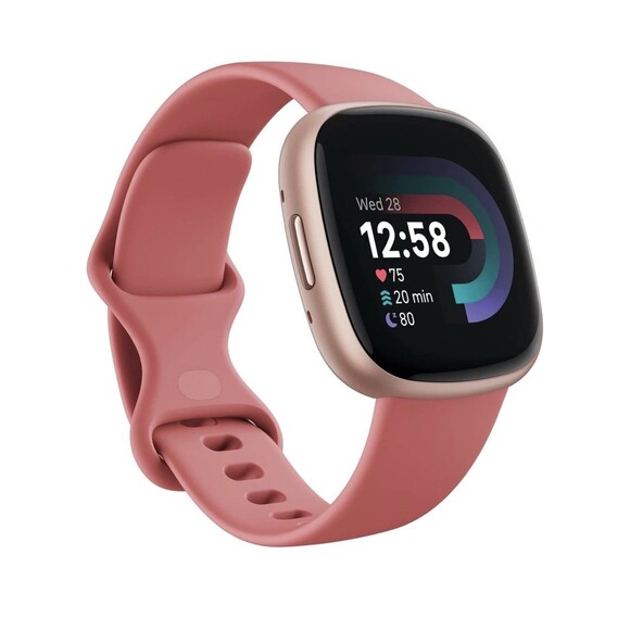 Fitbit Versa 4 Activity Tracker Watch Pink Sand Copper Rose Aluminum GPS HR Slep - Picture 1 of 12